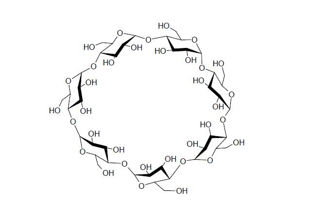 Struktura cząsteczki β-cyklodekstryny   